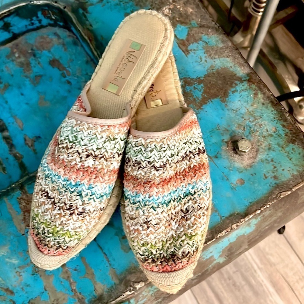 Vidoretta,Handmade In Spain,Woven Espadrille Mules, Excellent Condition,Size 11 - Picture 2 of 11
